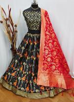 Heavy Brocade Black Wedding Wear Embroidery Work Lehenga Choli( Only In Size 34 To 40)